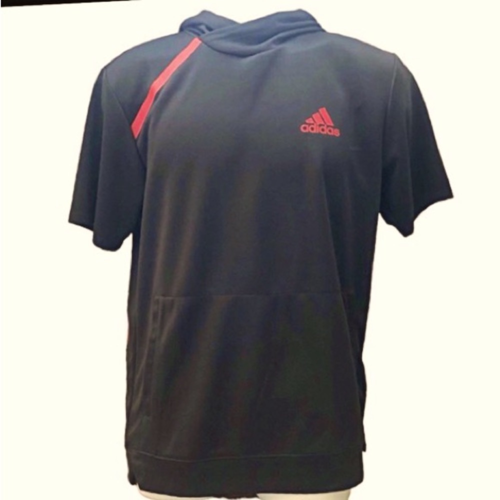 Adidas Hoodie men’s ~blue/red 2sided graphic sz small/ short sleeve
